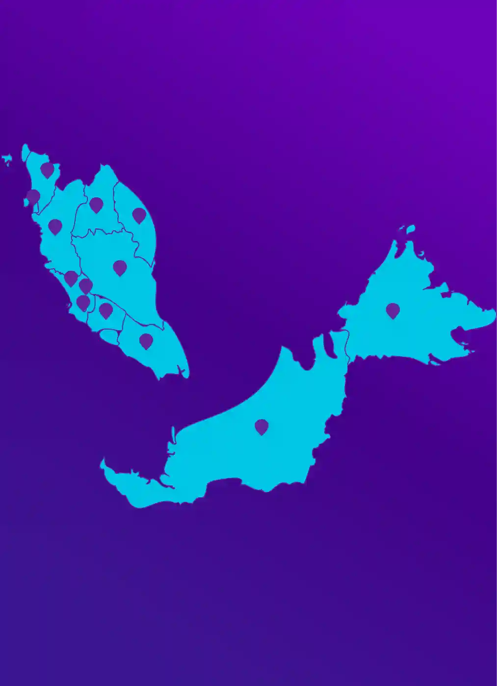 Map showing Gentari Go EV charging locations in Malaysia